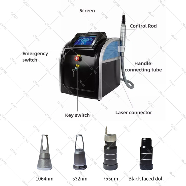 1800W Pigment Removal Portable Picosecond Laser Pico Laser Tattoo Machine Handle