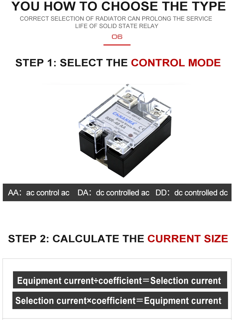 DC to AC Adjustable Output Voltage Phase Control Single Phase SSR Solid State Relay Contactor (SSR-DA)