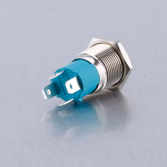High Performance 16mm High Current 10A Ring LED Power Symbol Latching on off Switch Iluminated Push Button