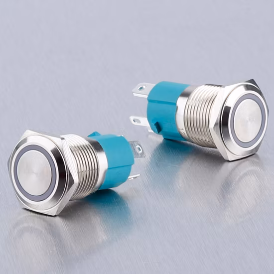 16mm 12V No Nc LED Illuminated Waterproof Latching Momentary Power Metal Push Button Switch
