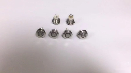 19mm 1no Flat Round Head Screw Terminal Latching Ring Power Logo Illuminated Brass Push Button Switch