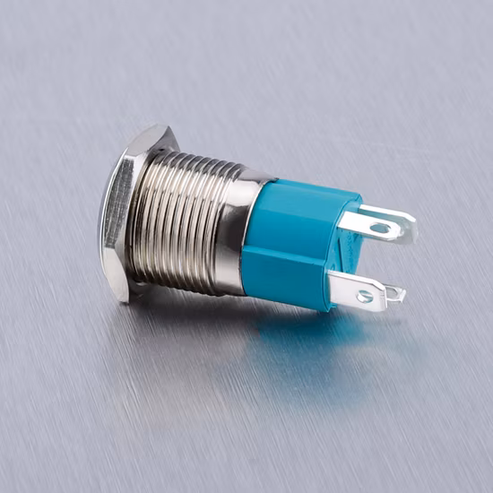 Large Current Type 16mm 10A Momentary 12V 24V Red Blue LED with Power Logo Illuminated Metal Switch IP67 Push Button