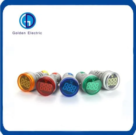 22mm Round Digital Voltmeter Mini LED Indicator Light Voltage Meter Pilot Lamp 