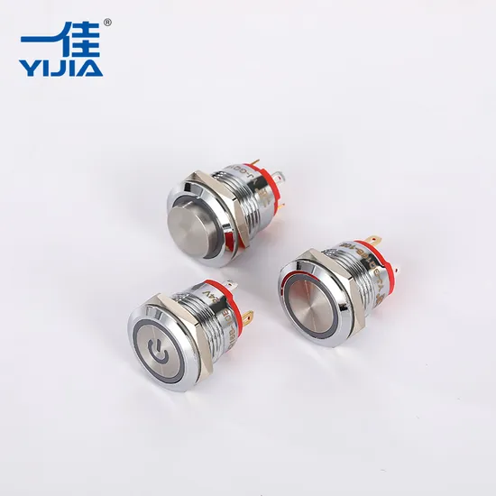 16mm Durable Small 110V Push Button Switch with LED Power 1no Momentary 