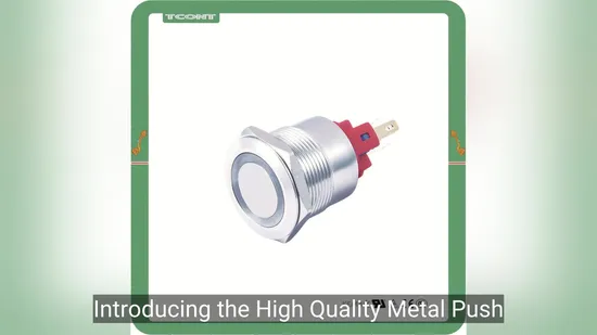 Durable 22mm Metal Push Button Switch with Power Symbol LED Indicator 