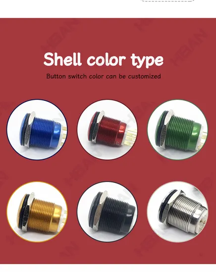 Push Button 35mm Stainless Steel Ring Illuminated Metal Switch RGB with Wire 