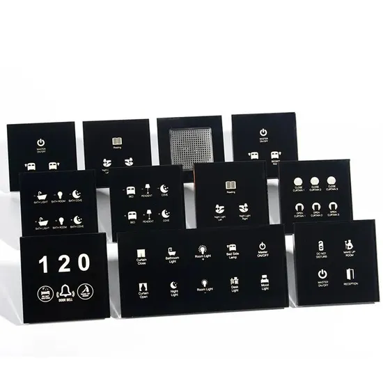 Smart Control Hotel Solution Tempered Glass Touch Electrical Wall Switch 