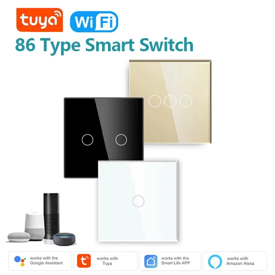 Tuya WiFi APP Remote Control Voice Control Work with Alexa and Google Home Glass Panel EU Standard Smart Wall Switch 